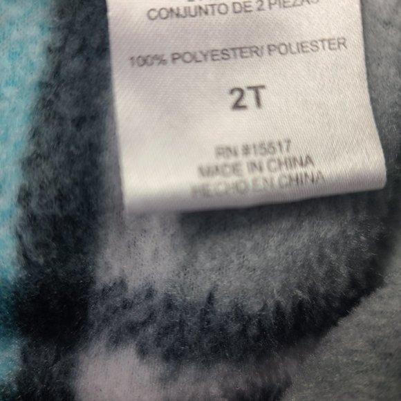 Penny M Girls Pea Coat Teal and Gray Plaid size 2T Polyester - Picture 2 of 2